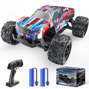 DEERC Best RC Monster Truck for Bashing High Speed 2.4 GHz All Terrain Remote Control Car with 2 Batteries 40 Min Playtime