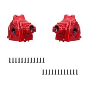 RCMOXETO 144001 RC Metal Housing Gearbox Differential Cover Case Kits 1/14 Scale RC Kits 2PCS for Wltoys 144001 Parts 124019 124018 Upgrades Parts Front and Rear Housings Differentials Gearbox Cover Shell Red