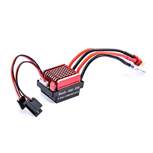 MST RC Monster Truck 60A Brushed ESC Electric Speed Controller with 6V 2A BEC for 1/10 Scale RC Cars