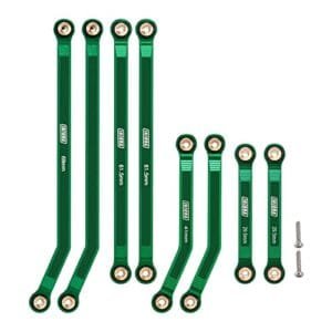 INJORA Aluminum RC Car Body High Clearance 4 Links Set CNC Aluminum for 1 24 RC Crawler Car LWB 133 5mm Axial SCX24 AXI90081 Deadbolt AXI00004 B17 8PCS Green