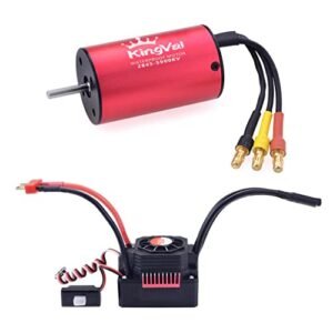 KingVal Luka RC Replacement 2845 5900KV Waterproof Brushless Motor Shaft 3.175mm with 45A Brushless ESC for 1/14 RC Car