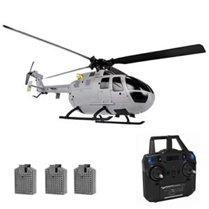 GoolRC C186 RC Helicopter Drone with Single Propeller 6 Axis Gyro Stabilization Altitude Hold Remote Control Toy Includes 3 Batteries