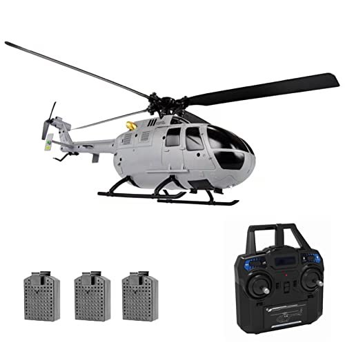 GoolRC C186 RC Helicopter Drone with Single Propeller 6 Axis Gyro Stabilization Altitude Hold Remote Control Toy Includes 3 Batteries