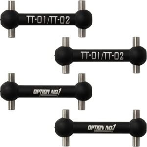 HobbyMarking Aluminum Dog Bone Drive Shaft Set for Tamiya TT01 TT02 TT01E RC Car Gear Box Joint Upgrade Parts with RC Car Paint Template