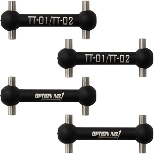 HobbyMarking Aluminum Dog Bone Drive Shaft Set for Tamiya TT01 TT02 TT01E RC Car Gear Box Joint Upgrade Parts with RC Car Paint Template