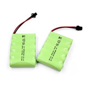 Gecoty 6V RC Battery, 2 Pack 1500mAh Ni-Cd Rechargeable 5-Cells AA Battery Packs with SM 2P Plug for RC Truck Vehicles Electrical Tools