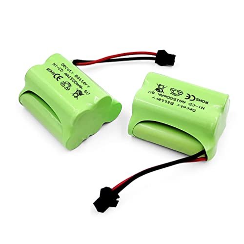 Gecoty Lexus RC 350 Supercharger Compatible 6V 1500mAh Ni Cd Rechargeable Battery Pack 2 Pack with SM 2P Plug