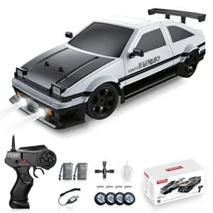 Sakeye RC Drift Car 2.4GHz 1:16 Scale 4WD High Speed Remote Control Cars Vehicle with LED Lights Two Batteries and Drifting Tires Racing Sport Toy Cars for Adults Boys Girls Kids