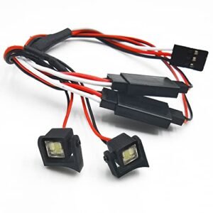 RCLIONS LED Spotlight Front Lamp RC Roof Rack Lights for 1 24th Axial SCX24 AXI00005 AXI00002 RC Truck Car Upgrades