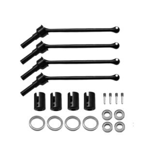 UURCSKY 4Pcs Steel Front Rear Extended Drive Shaft CVD with Shaft Cup for 1 10 MAXX WideMaxx RC Car Upgrades Parts 8996X Black Essential RC Turbine Parts