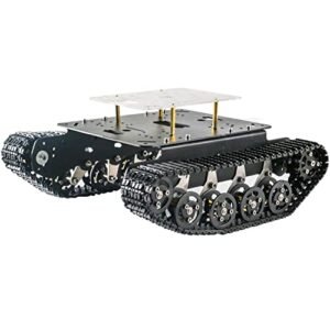 Smart Robot Tank Car Chassis Kit with Shock Absorption for Arduino Raspberry Pi Microbit Featuring High Torque Encoder DC Motors