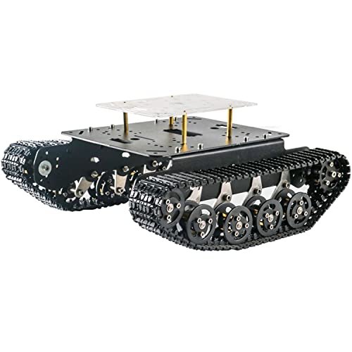 Smart Robot Tank Car Chassis Kit with Shock Absorption for Arduino Raspberry Pi Microbit Featuring High Torque Encoder DC Motors