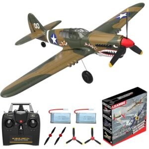 LEAMBE RC Plane 4 Channel Ready to Fly P40 Warhawk with XPilot RC Plane Control System for Beginners Adults