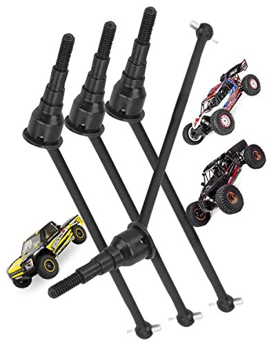 RCMYou Drive Shaft Axles Upgrades for 1/10 Losi Lasernut U4 4WD Tenacity TT Pro 4WD SCT Tenacity DB Pro 4WD 4pcs Front Rear Driveshaft CVD Axles 45 Steel Hop Ups Set Replace LOS232032 Black Perfect for RC UPS Truck Enthusiasts