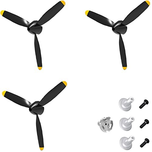 VOLANTEXRC 3 Sets RC Plane 3 Blade Propeller with Propeller Savers and RC Adapters for 761 11 761 12 761 13 P40 BF109 Airplane