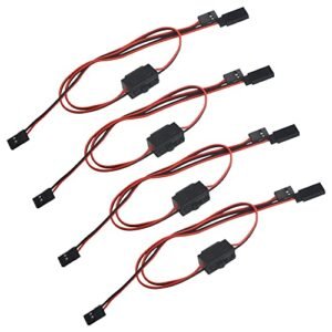 XINGYHENG 4 Pack JR Style 3 Way Power On Off Switches for Snap On Truck RC Car Black and Red Line RC Switches Receiver