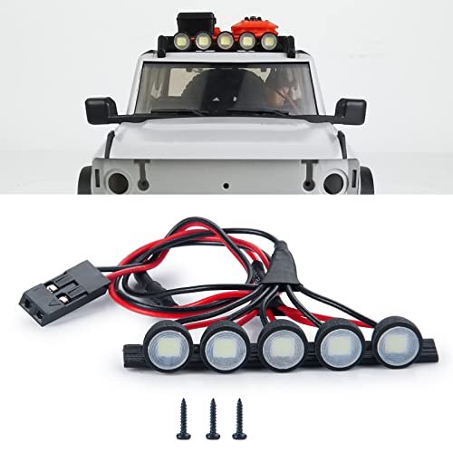 Axial SCX24 Bronco 1 24th Scale RC Trophy Truck Parts LED Roof Rack Lights White Upgrade