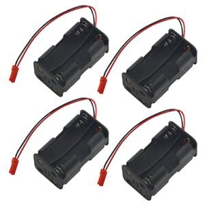 XINGYHENG 4 Pack Battery Holder 4 Cell AA Battery Container Holder Case with JST Plug Connector for RC Car Truck Airplane