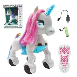 Lexibook Power Unicorn My First RC Train Smart Unicorn Robot with Remote Control and Gesture Training