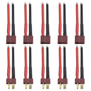 XINGYHENG 10Pcs(5Pairs) T Plug Connector Wire Male and Female T Deans Connectors Wires with 10cm 14AWG Silicone Wire for RC Airplane Boat Battery