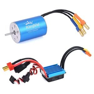 KingVal Replacement 2435 4500KV Sensorless Brushless Motor Shaft 2.0mm with 25A Brushless ESC for Motorworks RC Submarine and 1/16 1/18 RC Car