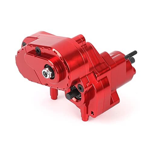 ZXYRC Aluminum 1/10 RC Transmission Case Complete Gearbox for Axial Capra 1.9 UTB RC Crawler Car Upgrades Compatible with Biggest 1.9 RC Crawler Tire Red