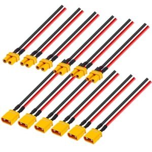 DaFuRui RC King Shocks 100mm XT30 Plug Male Female Connector Set with 100mm Silicon Wire for Drones and RC Vehicles