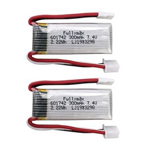 MOONZON 2PCS 7.4V 300mAh Lithium Battery for WLToys F959 XK DHC-2 A600 A700 A800 A430 Remote Control Glider