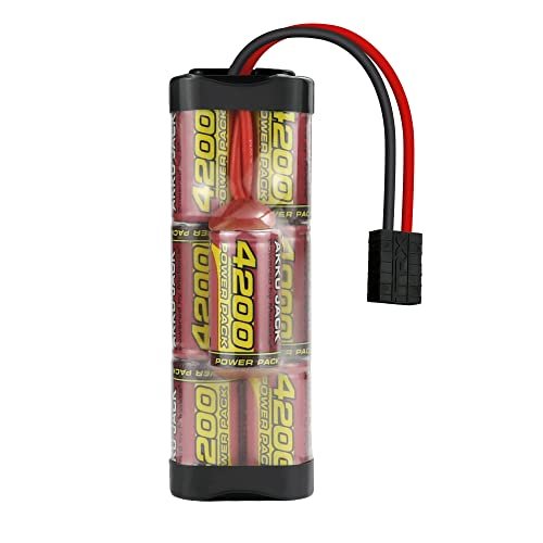 Melasta 8.4V 4200mAh NiMH Battery Pack for RC Survey Boats and Racing Cars 7Cell Rechargeable Hump Pack