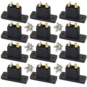 JIECHUN 12PCS Amass Black XT90E-M Battery Plug Gold-Plated Male Connector with Screws DIY Connecting Parts for RC Aircraft Drone Accessories