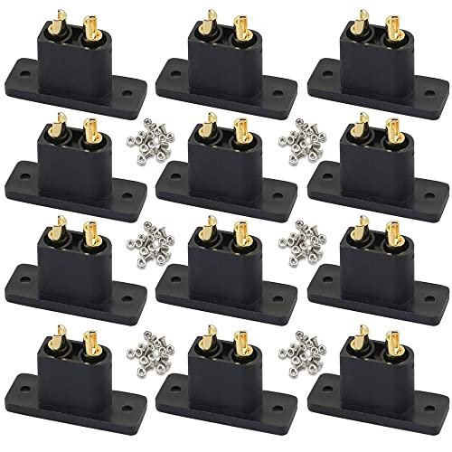 JIECHUN 12PCS Amass Black XT90E-M Battery Plug Gold-Plated Male Connector with Screws DIY Connecting Parts for RC Aircraft Drone Accessories