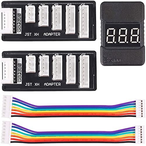 DKARDU RC 2 pcs JST XH 2 6S Lipo Battery Charger Balance Board Expansion Board Adapter with RC 1 8S Battery Tester for Bullit RC Hobbies