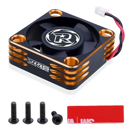 Turbo RC Motor Cooling Fan 30mm 28000RPM Brushless ESC Aluminum for 1/8 1/10 Scale RC Cars Orange Black