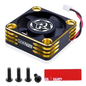 Surpass Hobby 30MM RC Car Motor Dyno Cooling Fan 28000RPM Gold Black Heat Sink Turbo ESC A3 for 1/10 1/8 Scale Models