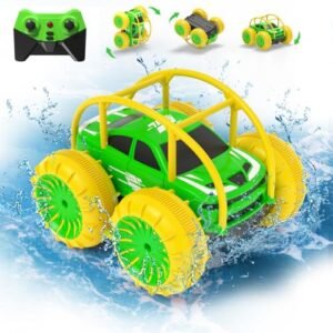 Lalvin RC 212 Amphibious Remote Control Car 360 Flip Rotation Stunt Toy with Cool LED 2.4Ghz 4WD Offroad Terrain for Kids Boys Girls