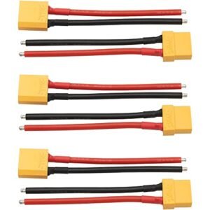 3Pairs HIRCQOO XT90 XT-90 Plug Male Female Connector with 3.93'' 12AWG Silicone Wire Adapter for RC Car Truck Boat Drone Lipo Battery ESC Charger