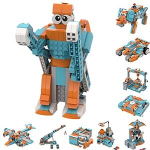 VteePck 389 Pieces Coding Robot Kit Stem Toys for Kids 8 12 Learn Programming App Remote Control Blocks DIY