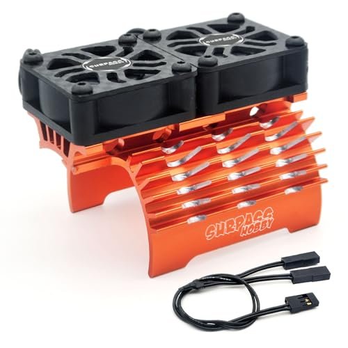 Surpass Hobby Dual 30mm RC Motor Cooling Fan for Brushless Motor RC Car Explained 27000RPM with Metal Cover Fits 1/8 1/7 Scale Models