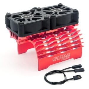 Surpass Hobby Dual 30mm RC Motor Cooling Fan 27000RPM Best Brushless Motor RC Car Heatsink with Metal Cover for 1/8 1/7 RC Car 40 42mm