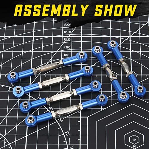 RCAWD Turnbuckles ARRMA 3S Parts 1/10 Vorteks Senton Granite Big Rock Typhon 3S Upgrades Link Linkage Rod Tie Rod Adjustable Toe Link Exceed RC Hop Up Parts Blue