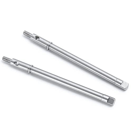 MORLORDY RC Stainless Steel Rear Axle Shaft Solid CVD Set for 1/24 RC Crawler Car SCX24 Upgrades Compatible with AXI90081 AXI00001 AXI00002 Deadbolt C10 JLU AXI00005 AXI00006 Accessories Including RC Car Body STL