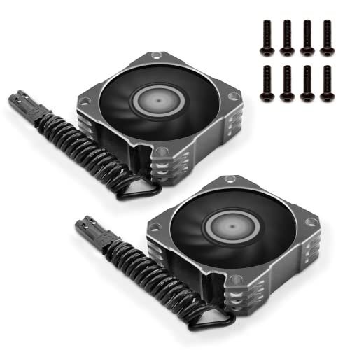 Honiwu 2PCS RC Motor Cooling Fan 35mm 21000RPM 8.5V Brushless for 1/10 1/12 1/8 RC Cars with Decals RC Cars
