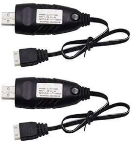 2 Pack 11.1V 1.5A USB Charger Cable for RC Boat Navy Battleship New Jersey and Other 11.1V 3S Lipo Batteries