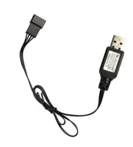 JIECHUN SM 4P Charger for RC Car 7.4V Li ion Battery USB Charging Cable 2 Pack