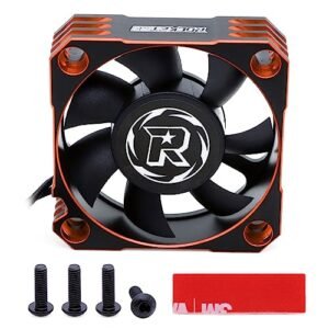 XYZ Brand 50mm RC Motor Cooling Fan 10000RPM for 1/76 Scale RC Car Black Orange Heatsink