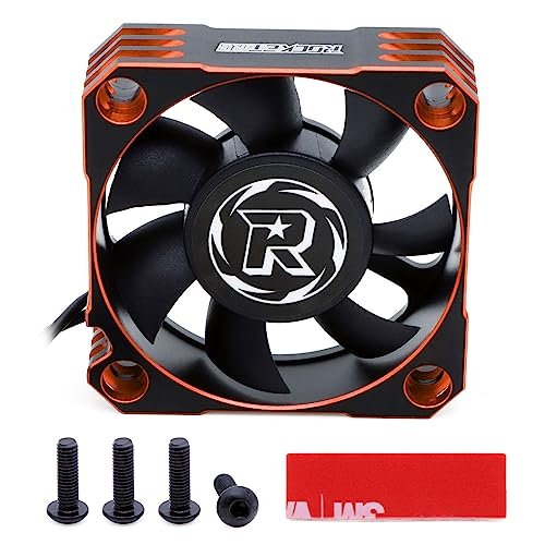 XYZ Brand 50mm RC Motor Cooling Fan 10000RPM for 1/76 Scale RC Car Black Orange Heatsink