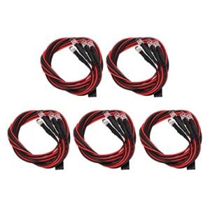 VGEBY RC Outrigger Boat Kits LED Light 5 Sets High Brightness White Red Light for 1 10 Scale Remote Control Boats