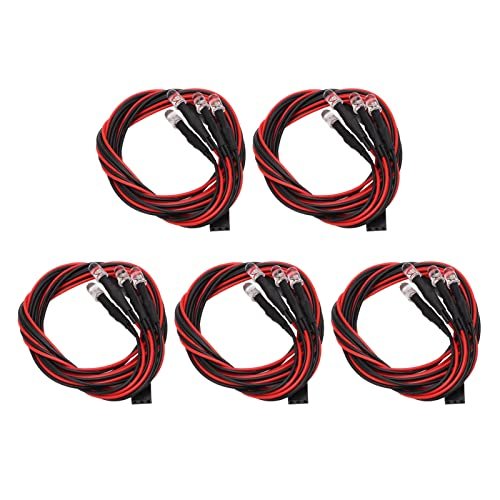 VGEBY RC Outrigger Boat Kits LED Light 5 Sets High Brightness White Red Light for 1 10 Scale Remote Control Boats
