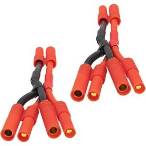 HIRCQOO HXT 4MM Bullet Plug 12AWG Soft Silicone Parallel Y Splitter Harness Cable Adapter 1Female to 2 Male for RC Car Truck Boat Quadcopter Airplanes Lipo Battery Escorts San Luis RC