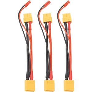 HIRCQOO XT60 Parallel Y Splitter Harness Cable Adapter 1Female to 2 Male with JST Plug 14AWG Soft Silicone Wire for RC Vehicles